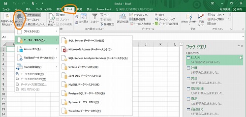 Excel 2016 での Power Query の起動
